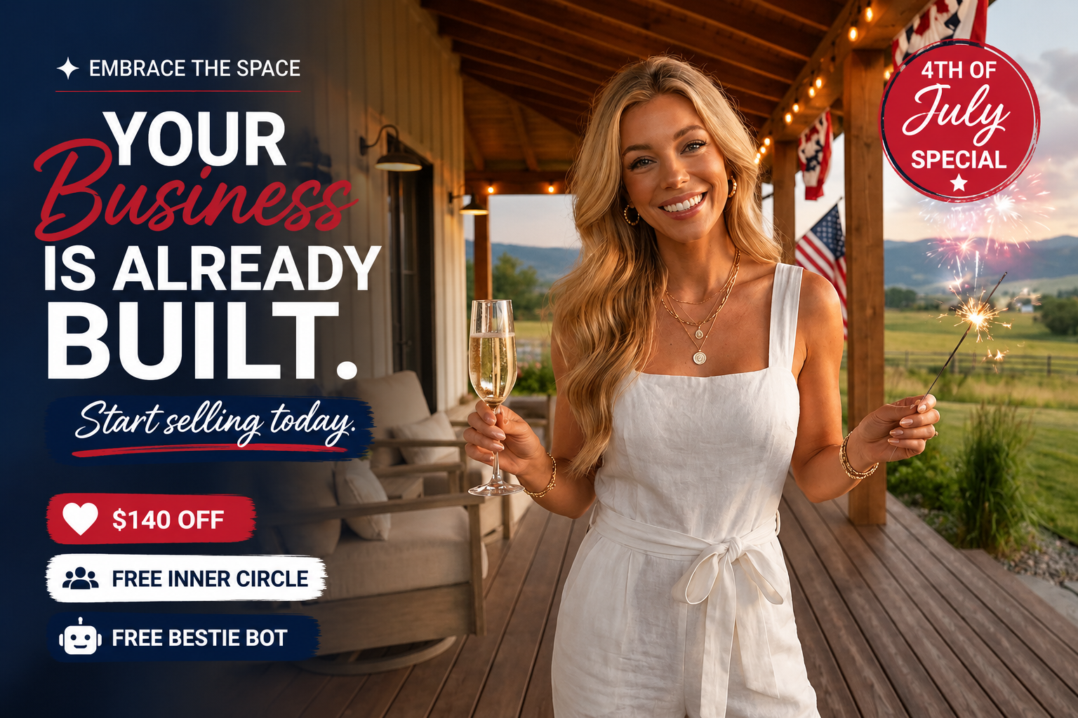 4th of July Special — $140 off + Inner Circle and Bestie Bot unlocked
